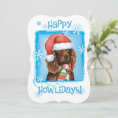 Happy Howlidays Boykin Spaniel Feiertagskarte (Stehend Vorderseite)