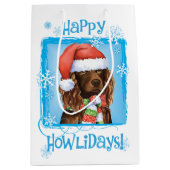 Happy Howlidays Boykin Spaniel Mittlere Geschenktüte (Vorderseite)