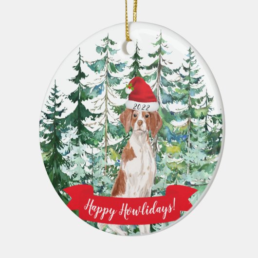 Happy Howlidays Bretagne Hund Weihnachtsschmuck (Links)