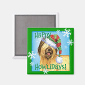 Happy Howlidays Briard Magnet (Vorderseite/Rückseite)