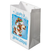 Happy Howlidays Brittany Mittlere Geschenktüte (Vorderseite Schrägansicht)