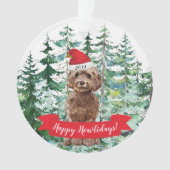 Happy Howlidays Brown Cockapoo Hund Weihnachten Ornament (Vorderseite)