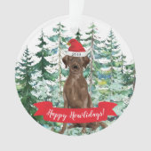 Happy Howlidays Brown Labrador Hund Weihnachten Ornament (Vorderseite)