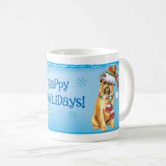 Happy Howlidays Brussels Griffon Coffee Tasse (VorderseiteRechts)