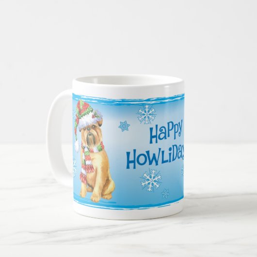 Happy Howlidays Brussels Griffon Coffee Tasse (Vorderseite Links)