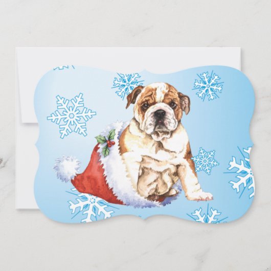 Happy Howlidays Bulldog Feiertagskarte (Vorderseite)
