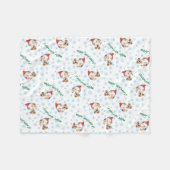Happy Howlidays Bulldog Fleecedecke (Vorderseite (Horizontal))