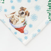 Happy Howlidays Bulldog Fleecedecke (Ecke)