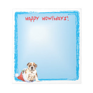 Happy Howlidays Bulldog Notizblock