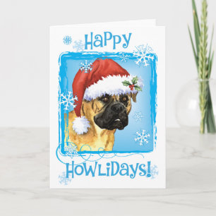 Happy Howlidays Bullmastiff Feiertagskarte