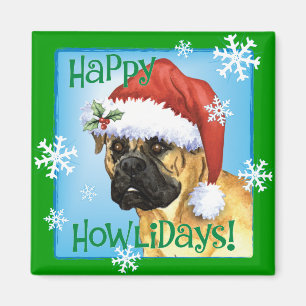 Happy Howlidays Bullmastiff Magnet