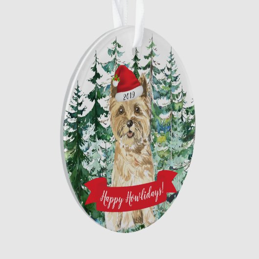 Happy Howlidays Cairn Terrier Hund Weihnachten Ornament (Vorderseite)