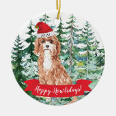 Happy Howlidays Cavapoo Dog Weihnachtsschmuck (Vorne)