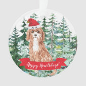 Happy Howlidays Cavapoo Hund Weihnachten Ornament (Vorderseite)