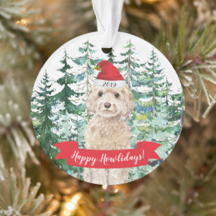 Happy Howlidays Champagne Cockapoo Dog Weihnachten Ornament