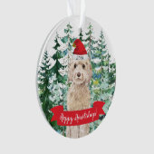 Happy Howlidays Champagne Cockapoo Dog Weihnachten Ornament (Vorderseite)
