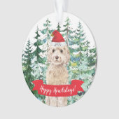 Happy Howlidays Champagne Cockapoo Dog Weihnachten Ornament (Vorderseite)