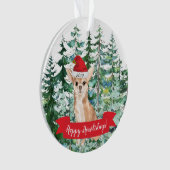 Happy Howlidays Chihuahua Hund Weihnachten Ornament (Vorderseite)
