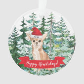 Happy Howlidays Chihuahua Hund Weihnachten Ornament (Vorderseite)