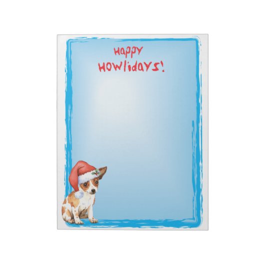 Happy Howlidays Chihuahua Notizblock (Rotiert)