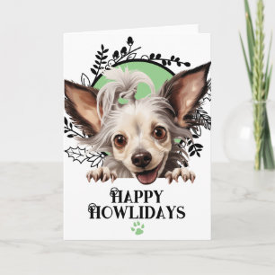 Happy Howlidays Chinese Crested Hund Weihnachten