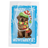 Happy Howlidays Chocolate Labrador Mittlere Geschenktüte (Rückseite)