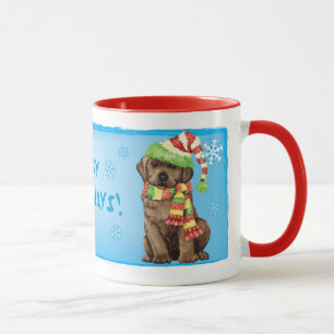 Happy Howlidays Chocolate Labrador Tasse