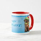 Happy Howlidays Chocolate Labrador Tasse (VorderseiteRechts)