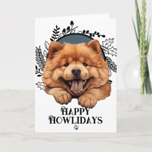 Happy Howlidays Chow Chow Dog Feiertagskarte
