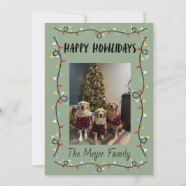 Happy Howlidays Christmas Lights Card Feiertagskarte