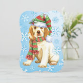 Happy Howlidays Clumber Spaniel Feiertagskarte (Stehend Vorderseite)