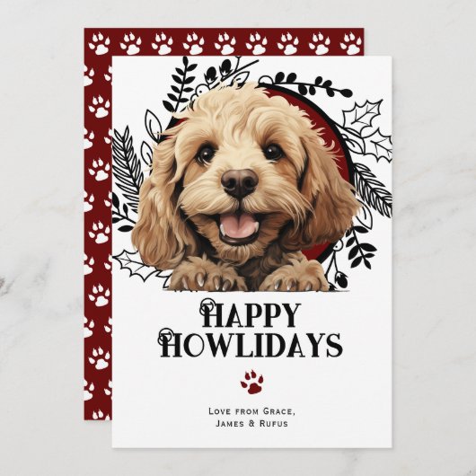 Happy Howlidays Cockapoo Dog Weihnachten (Vorne/Hinten)