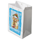 Happy Howlidays Cocker Spaniel Mittlere Geschenktüte (Rückseite Schrägansicht)