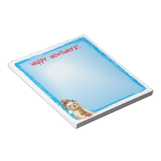 Happy Howlidays Cocker Spaniel Notizblock (angewinkelt)