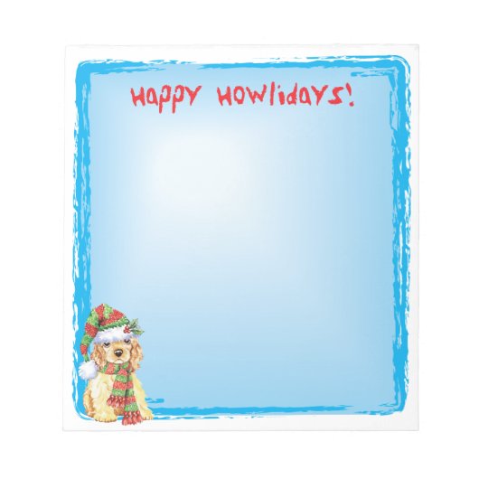 Happy Howlidays Cocker Spaniel Notizblock (Vorderseite)