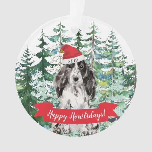 Happy Howlidays Cocker Spaniel Weihnachten Ornament (Vorderseite)