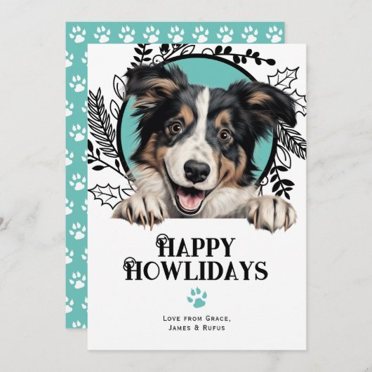 Happy Howlidays Collie Dog Weihnachten (Vorne/Hinten)
