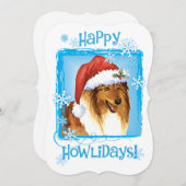 Happy Howlidays Collie Feiertagskarte (Vorne/Hinten)