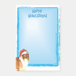Happy Howlidays Collie Post-it Klebezettel