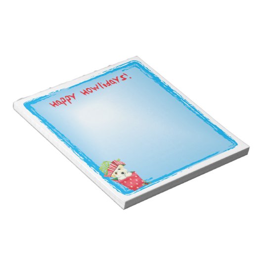 Happy Howlidays Coton Notizblock (angewinkelt)