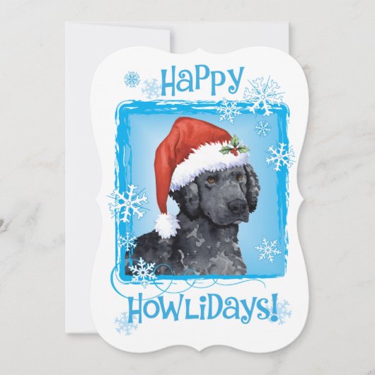Happy Howlidays Curly Coated Retriever Feiertagskarte (Vorderseite)