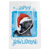 Happy Howlidays Curly Coated Retriever Mittlere Geschenktüte (Vorderseite)