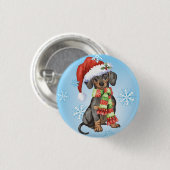 Happy Howlidays Dackel Button (Vorne & Hinten)