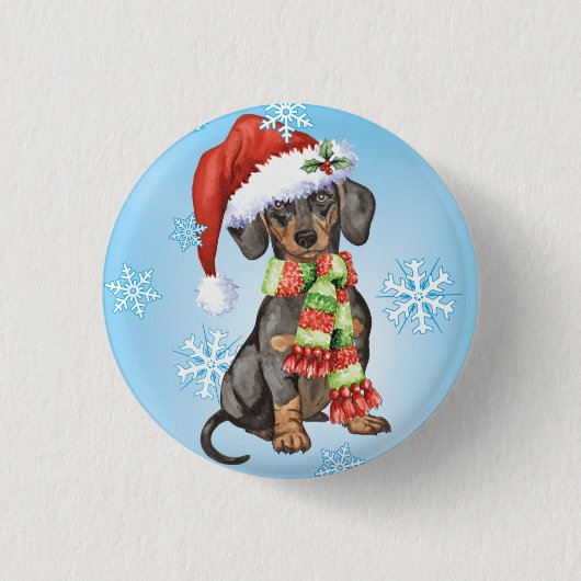 Happy Howlidays Dackel Button (Vorderseite)