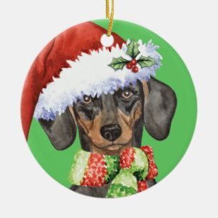 Happy Howlidays Dackel Keramikornament