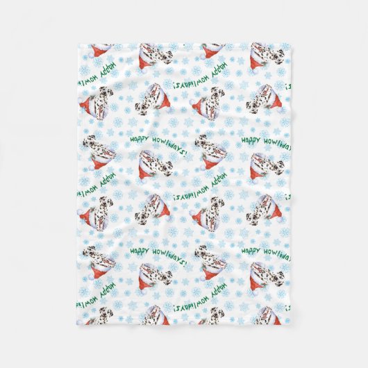 Happy Howlidays Dalmatiner Fleecedecke (Vorderseite)