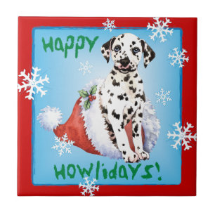 Happy Howlidays Dalmatiner Fliese