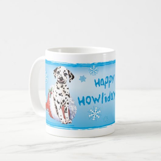 Happy Howlidays Dalmatiner Kaffeetasse (Vorderseite Links)