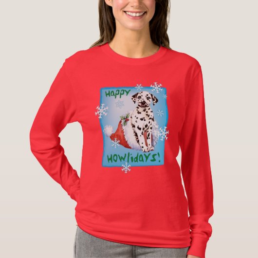 Happy Howlidays Dalmatiner T-Shirt (Vorderseite)