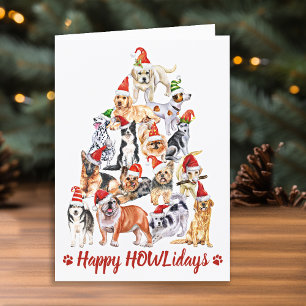 Happy HOWLidays Dog Lover Christmas Pet Business Feiertagskarte